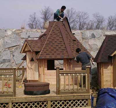 Строительство деревянного домика для гриля