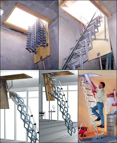Механизм чердачной лестницы "гармошка"