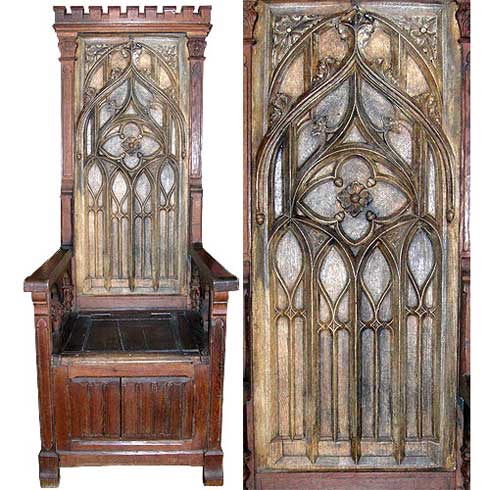 Кресло с откидным сидением в готическом стиле